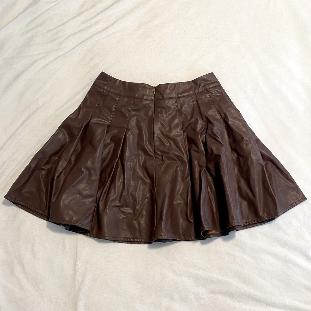 SHEIN FAUX LEATHER SHORT TENNIS SKIRT